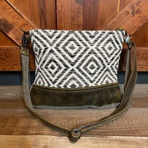 Myra Bag Precision Crossbody Purse Upcycled Canvas NWT